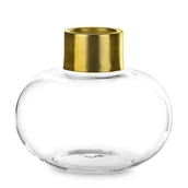 Wazony i flakony - Wazon Szklany Przezroczysty Złota Obwódka H: 12 Cm - miniaturka - grafika 1