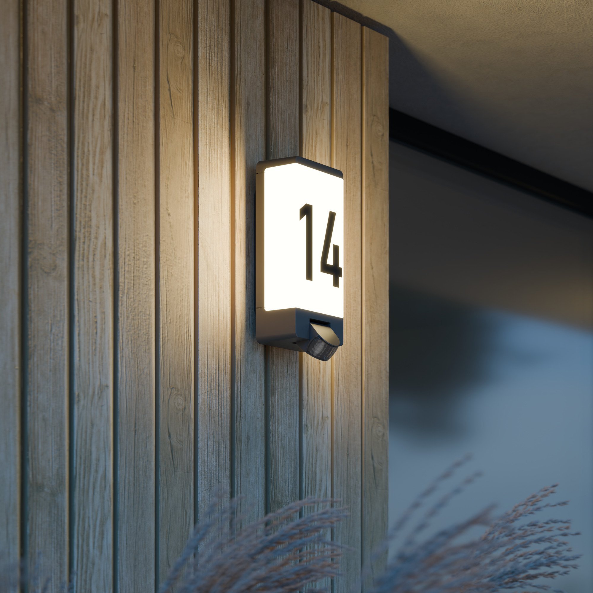 Steinel Lampa elewacyjna z czujnikiem ruchu i zmierzchu Steinel L 14 S PIR max.60W E27 IP44 IK03 230V antracyt / stal nierdzewna