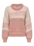 Swetry damskie - ONLY Sweter w kolorze szaroróżowym - miniaturka - grafika 1