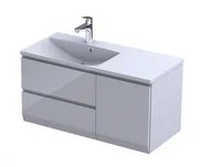 Szafki łazienkowe - Oristo Szafka wisząca BRYLANT UNI 100 cm z umywalką AMELIA, LEWA BIAŁY POŁYSK OR36-SD2S-60-1-V3 + OR36-SN1S-40-1-V3 + UME-AM-100-92-L - miniaturka - grafika 1