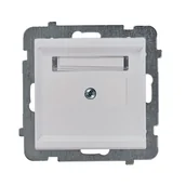 Klawisze i ramki - Ospel Plakietka podwójnego gniazda komputerowego SONATA Biały GPK-2R/p/00 - miniaturka - grafika 1