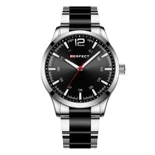 Zegarek Czarny zegarek męski bransoleta duży solidny Perfect M115 - Zegarki męskie - miniaturka - grafika 1