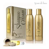 Maski do włosów - Kleral, Semi Di Lino, Zestaw podróżny szampon i maska, 2x150 ml - miniaturka - grafika 1
