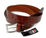 Paski - Pasek Męski Skórzany PAS-MAX (PL) Skóra Krokodyla 40 mm Brąz - miniaturka - grafika 1