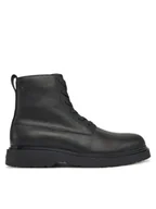 Botki męskie - Calvin Klein Trzewiki Combat Ess Lace Up Zip Boot Lth YM0YM01373 Czarny - miniaturka - grafika 1