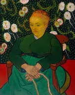 Plakaty - Plakat, La Berceuse Woman Rocking a Cradle, Vincent van Gogh, 29,7x42 cm - miniaturka - grafika 1