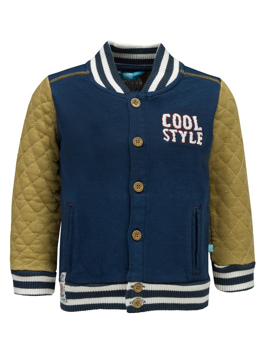 Niebieska chłopięca bluza baseballówka z nadrukiem Lief r.62