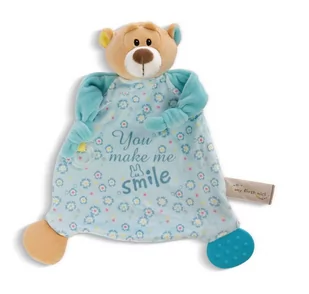 NICI 48895 Kocyk 25x25cm Miś z gryzakiem i przystawką do smoczka - Zabawki sensoryczne - miniaturka - grafika 1