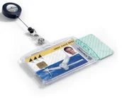 Etui na dokumenty i karty - Identyfikator na dwie karty magnetyczne z mechanizmem ściągającym 54x85mm 10 sztuk 8224 19 - miniaturka - grafika 1