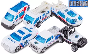 AUTKA zestaw resoraków 6w1 RESORAKI POGOTOWIE karetka ambulans małe auta zabawki dla chłopca - Samochody i pojazdy dla dzieci - miniaturka - grafika 1