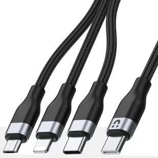 Unitek USB Typu C USB Typu C Micro USB Lightning 1,5m czarny C14101BK-1.5M - Kable komputerowe i do monitorów - miniaturka - grafika 3