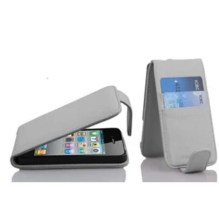 Cadorabo Etui na Apple iPhone 4 / iPhone 4S Etui w kolorze białym Etui z klapką na telefon Etui na telefon Pokrowiec ze skóry syntetycznej - Etui i futerały do telefonów - miniaturka - grafika 1