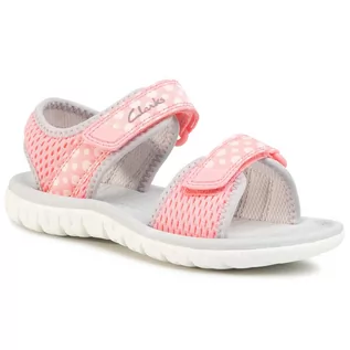 Buty dla dziewczynek - Sandały CLARKS - Surfing Tide K 261493466  Pink Combi - grafika 1