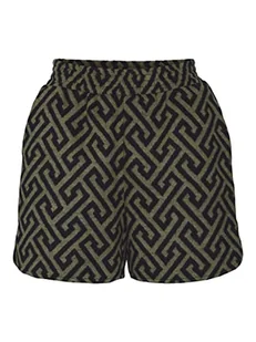 Bestseller A/S Damskie szorty wełniane Vmbrendasofia Hw, Ivy Green/Pattern:black, S - Spodenki damskie - miniaturka - grafika 1