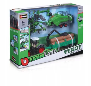 METALOWY TRAKTOR FENDT 1050 + 3 PRZYCZEPY ROLNICZE - Samochody i pojazdy dla dzieci - miniaturka - grafika 1