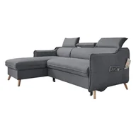 Narożniki - Ciemnoszary narożnik rozkładany Miuform Sweet Harmony, lewostronny - miniaturka - grafika 1