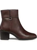 Botki damskie - Geox Skórzane botki "New Ashell" w kolorze brązowym - miniaturka - grafika 1