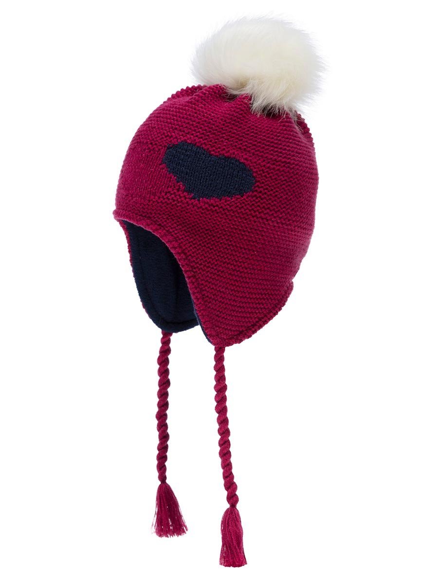 Dziewczęca czapka zimowa z pomponem różowa Döll r.47