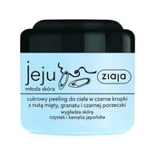 Peelingi do ciała - Ziaja Jeju cukrowy peeling do ciała w czarne kropki 200ml - miniaturka - grafika 1