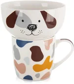 Kubki dla dzieci - Kubek z miseczką dla dziecka porcelanowy pies 2 el. - miniaturka - grafika 1