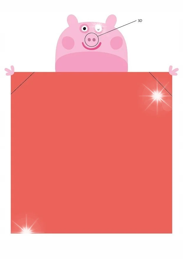Kocyk Ponczo 110x140cm z Kapturem Świnka Peppa Pig