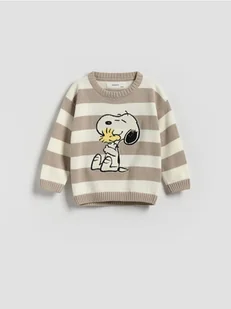 Reserved - Sweter Snoopy - złamana biel - Bluzy i sweterki niemowlęce - miniaturka - grafika 1