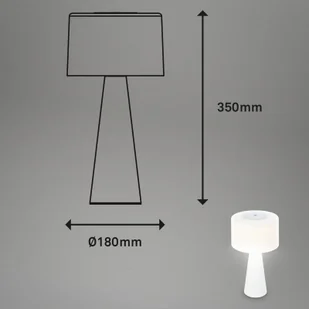 Briloner Lampa stołowa LED Halo, zasilana bateryjnie, biała - Lampy stojące - miniaturka - grafika 1