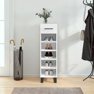Szafka na buty, biała, 30x35x105 cm, materiał drewnopochodny Lumarko! - Szafki na buty - miniaturka - grafika 1