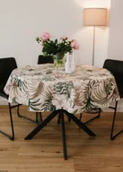 Obrusy i serwetki - Okrągły obrus plamoodporny bawełniany z wzorem Tropik - miniaturka - grafika 1