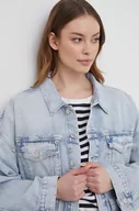 Kurtki damskie - Calvin Klein Jeans kurtka jeansowa damska kolor niebieski przejściowa oversize - miniaturka - grafika 1