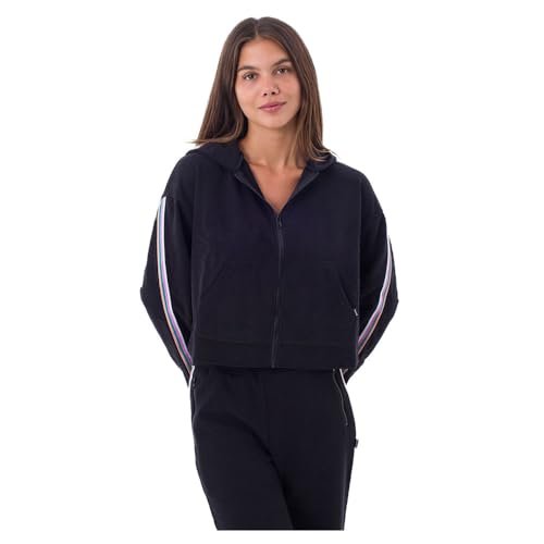 Bluza z kapturem damska - czarny pasek boczny