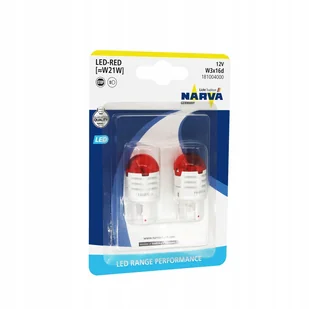 Żarówka 12V Led W21 Czerwona Narva Performance Si (2SZT) Szt Narva - Żarówki samochodowe - miniaturka - grafika 1