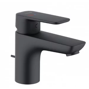KLUDI 403883975 PURE&STYLE jednouchwytowa bateria umywalkowa 75 mm, z zestawem odpływowym; EcoPlus; czarny mat - Baterie umywalkowe - miniaturka - grafika 1