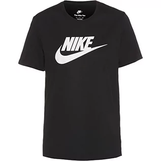 Bluzki damskie - Nike Essntl Icn Ftra Bluzka Czarny/Biały XL - grafika 1