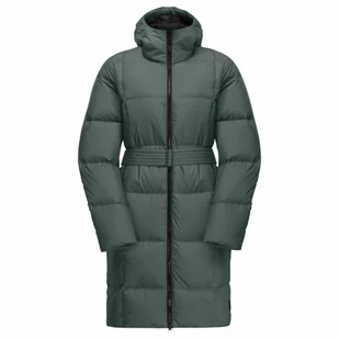 Damski płaszcz puchowy Jack Wolfskin FROZEN LAKE COAT W slate green - L - Kurtki damskie - miniaturka - grafika 1