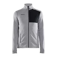 Kurtki męskie - Craft ADV EXPLORE HEAVY FLEECE kurtka polarowa męska 3XL | szary melanż-czarny | szczotkowana strona wewnętrzna | kieszeń na piersi z zamkiem błyskawicznym | bluza męska | odzież sportowa dla mężczyzn - miniaturka - grafika 1