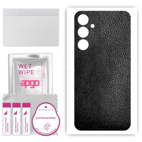 folia naklejka skórka strukturalna na TYŁ do Samsung Galaxy A05s - Skóra Czarna - apgo SKINS