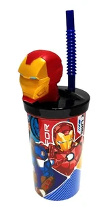 Kubek na napoje ze słomką Marvel Iron Man 3D - Kubki dla dzieci - miniaturka - grafika 1
