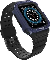 Akcesoria do smartwatchy - Hurtel Protect Strap Band opaska z etui do Watch 7 / 6 / 5 / 4 / 3 / 2 / SE (45 / 44 / 42mm) obudowa pancerny pokrowiec na zegarek czarny - miniaturka - grafika 1