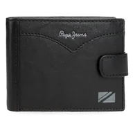 Portfele - Pepe Jeans Kurtka Poziomy Portfel Z Zamknięciem Click Czarny 11x8,5x1 cm Skóra by Joumma Bags, Czarny (Black), Talla única, Portfel poziomy z zapięciem na klik - miniaturka - grafika 1
