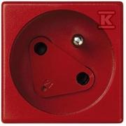 Gniazdka elektryczne - Simon Gniazdo K45 DATA z kluczem, z uziemieniem 16A/230V~, szybkozłączki, czerwony - miniaturka - grafika 1
