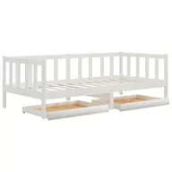 Łóżka - Łóżko białe, drewno sosnowe, VidaXL, dzienne, z szufladami, 90x200 cm - miniaturka - grafika 1