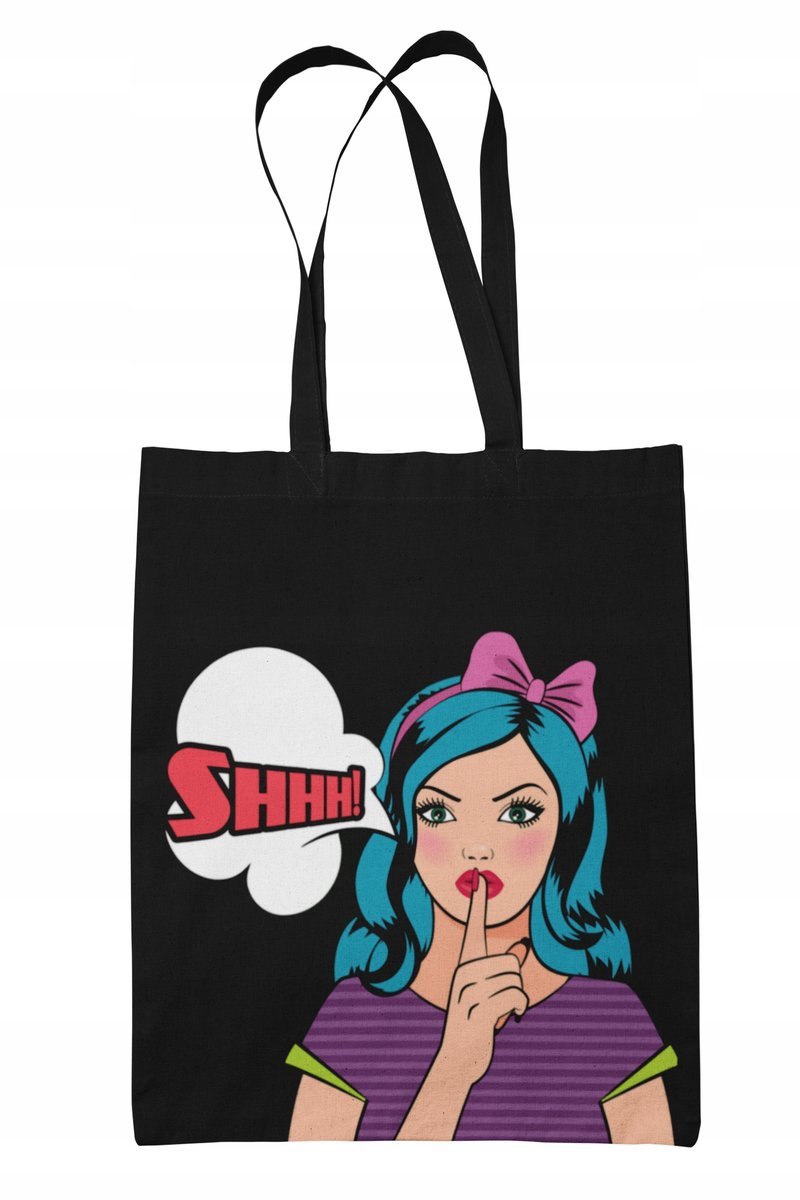 Torba Shopper-materiałowa-na ramie-pop art-komiks