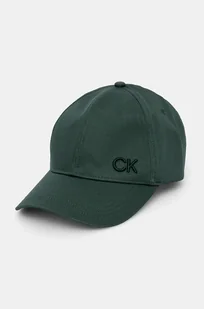 Calvin Klein czapka z daszkiem bawełniana kolor zielony z aplikacją K60K612000 - Czapki damskie - miniaturka - grafika 1