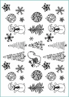 Zabawki kreatywne - Tatuaże zmywalne tymczasowe christmas set, gwiazdki, choinki, Boże Narodzenie, A4 - miniaturka - grafika 1