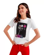 Bluzki damskie - Desigual Damska bluzka Marga Regular Fit z długim rękawem, biały, XL - miniaturka - grafika 1