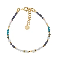 Bransoletki - Bransoletka znak zodiaku wodnik - mix kamieni i srebro złocone - miniaturka - grafika 1