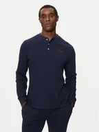 Koszulki męskie - Polo Ralph Lauren Longsleeve 714950609002 Granatowy Slim Fit - miniaturka - grafika 1