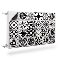 Dekoracje domu - Mata Magnetyczna Grzejnika Czarno-Biała Mozaika Imitacja Płytek 110cm x 60cm - miniaturka - grafika 1