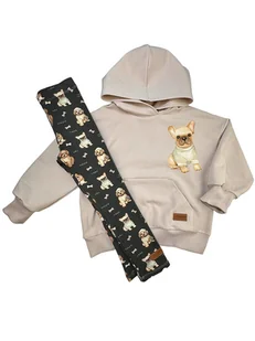 Zestaw dziecięcy bluza MILKY i legginsy PIESKI ciemne - Bluzy dla dziewczynek - miniaturka - grafika 1